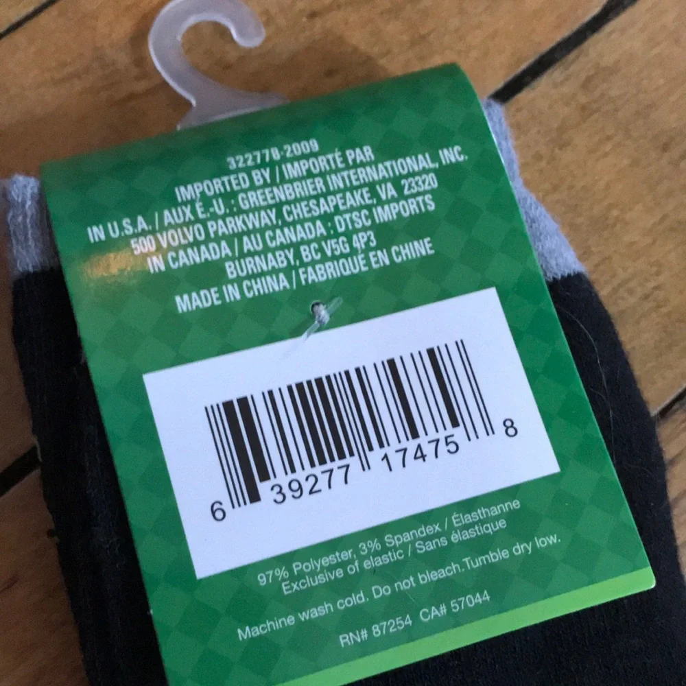 Shamrock Black‎ and Gray Socks by